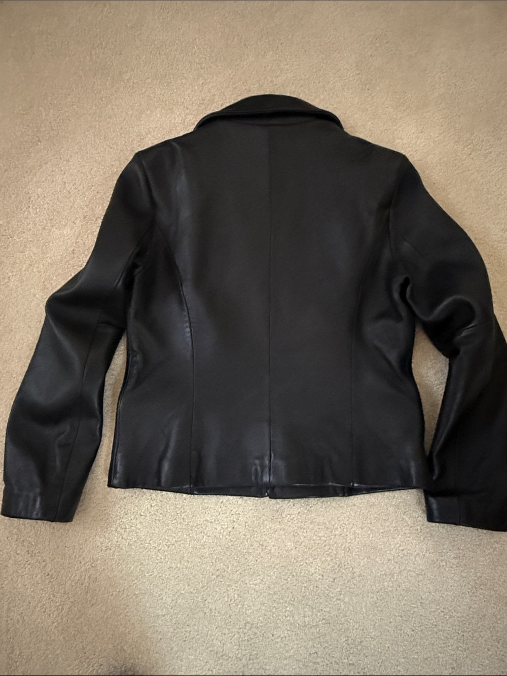 Katiana Couture Women's Black Leather Zip-Front Jacket - Picture 3 of 4